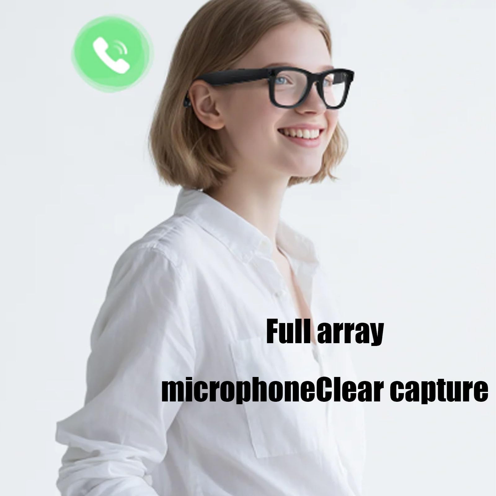 CyanVue AI Smart Glasses, AI Smart Glasses with Camera, Bluetooth